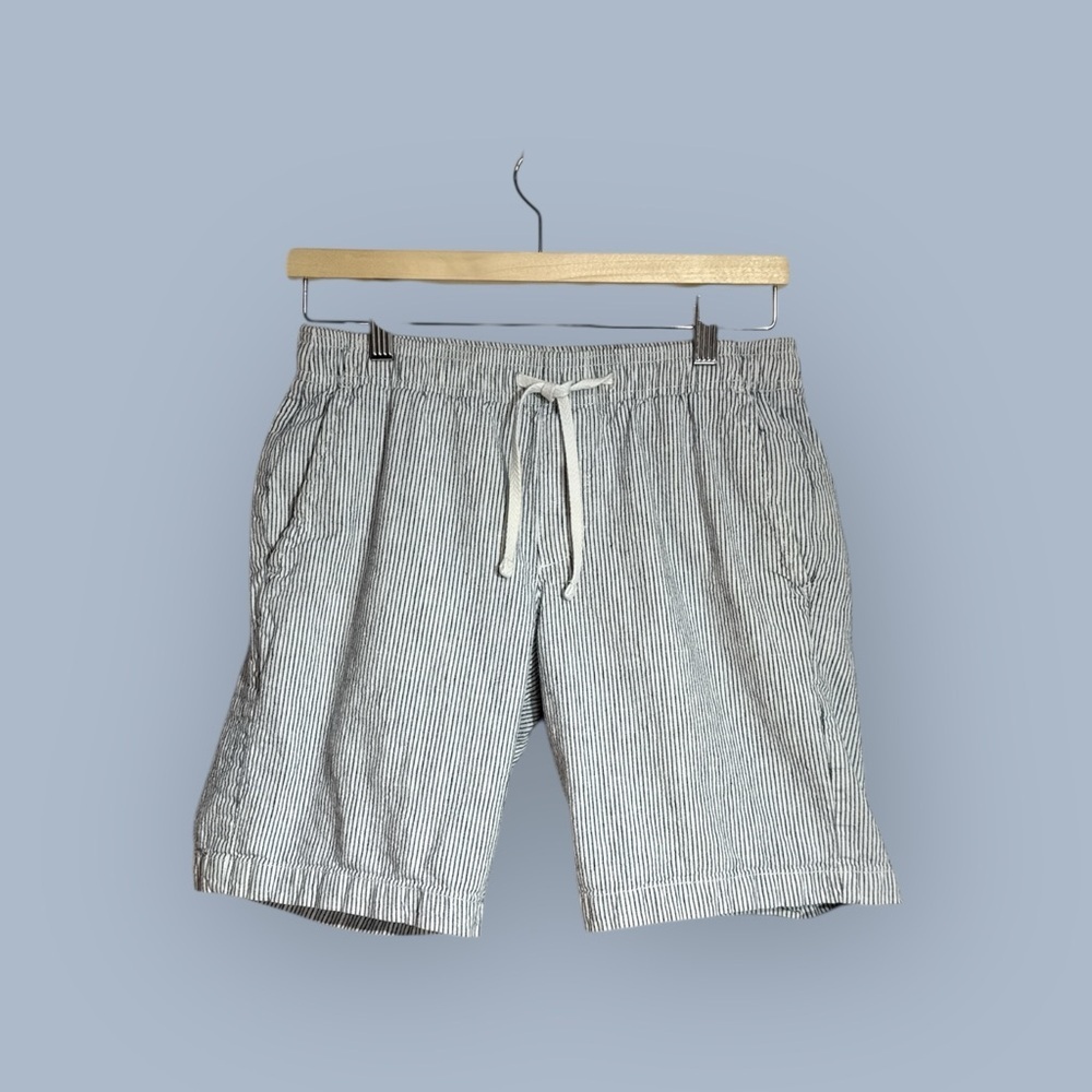GAP Striped Linen/Cotton Drawstring Waist Seersucker Shorts XS